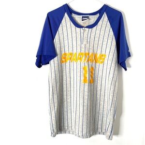 Blue and Gray Spartans Baseball Shirt